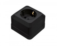 ASD/InHome BOLLETO роз. ОУ 1 мест. 16А черн. (земля, керамика) 7028B