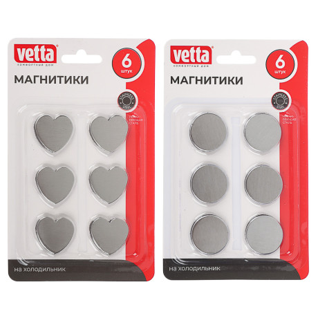 Магнитики на холодильник тм VETTA, 2,5см, нерж.сталь 430 + 3мм магнит, 2 дизайна