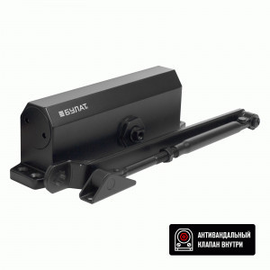 Доводчик дверной БУЛАТ ARCTIC ДД 504/5 A-B (80-150 кг) черный, морозостойкий (10)