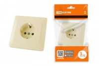 TDM Ильмень роз. СУ 1 мест. 16А (земля) слон. кость АБС-пластик SQ1823-0110