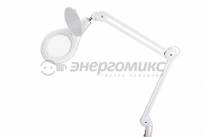 Rexant лупа на струбцине круглая настольная 5Х с подсветкой 90 LED, белая, 31-0403