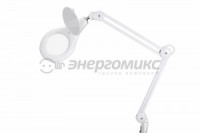Rexant лупа на струбцине круглая настольная 5Х с подсветкой 90 LED, белая, 31-0403