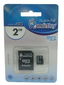 Флэш-карта (памяти) MicroSDHC 2GB Smartbuy адаптер SD
