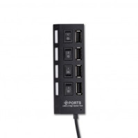 USB 2.0 хаб с выключателями, 4 порта, СуперЭконом, черный, SBHA-7204-B