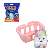 ИГРОЛЕНД Игрушка антистресс, сквиш - брелок &quot;Малыш в корзиночке&quot;, PU, 12х17см, 12 дизайнов