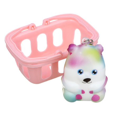 ИГРОЛЕНД Игрушка антистресс, сквиш - брелок "Малыш в корзиночке", PU, 12х17см, 12 дизайнов