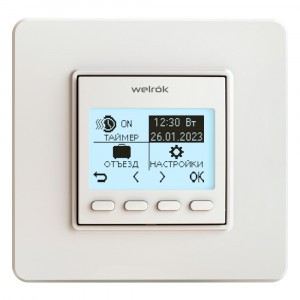 Welrok терморегулятор для теплого пола pro, электр., СУ, 16А, датчики пола (провод 3м) и воздуха