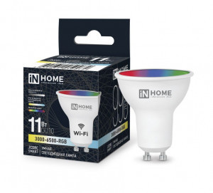 ASD/InHome Wi-Fi лампа св/д GU10 11W(990lm) димм RGB+3000-6500K 220V LED-JCDRC-RGBW-SMART