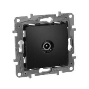 IEK ETIKA Plus мех. роз. TV СУ 1 мест. антрацит (проходная, RG6, 15dB) 672663