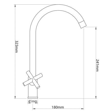 RAIN Смеситель для кухни Кристал, кран-буксы 1/2, гайка, латунь, хром
