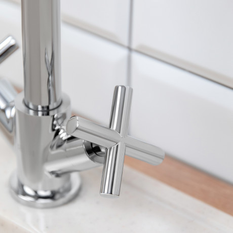 RAIN Смеситель для кухни Кристал, кран-буксы 1/2, гайка, латунь, хром