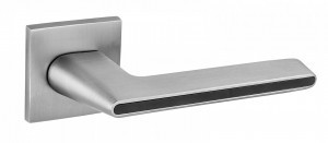 Ручка дверная компл.квадрат.основ. PUERTO Романо супер сатин хром черный INAL 556-03 slim SSC/B