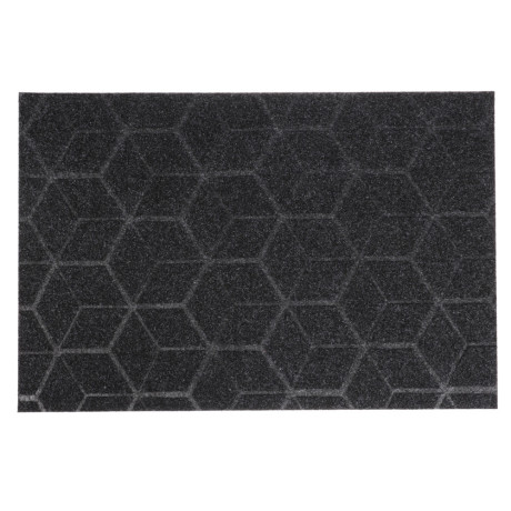 Коврик придверный, влаговпитывающий, антискользящий, SHAHINTEX ПРАКТИК Соты, 40х60, черный гранит