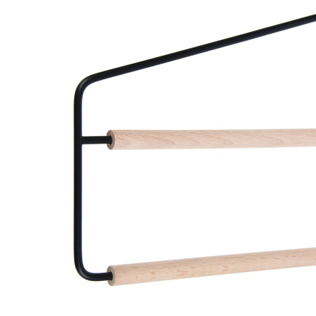 VETTA Вешалка-органайзер, 2 уровня, 34.5х25.5х0.8 см, металл, дерево, черный глянец