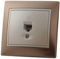 Lezard Мира роз. телеф. СУ 1мест. коричн. металлик с перламутр.встав. (RJ11) (корп.PC)  701-3130-137