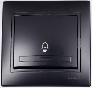 Lezard Мира кнопка звон. СУ 1 кл. 16А черный бархат (корпус PC) 701-4242-103