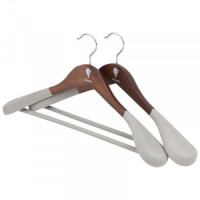 Вешалка-плечики 45см, деревянная, флокированная, широкие плечи, 2шт/уп, темно-коричн. 107905 Leonord