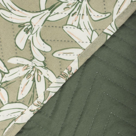 PROVANCE Эвкалипт Покрывало стеганое принтованное двустороннее 200х220см, 100% полиэстер, зеленый