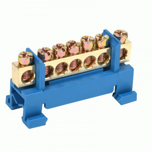 REXANT Шина N "Ноль" (нул.) на DIN-рейку 6x9мм 7 отв. 80A, инд.шк 11-2352