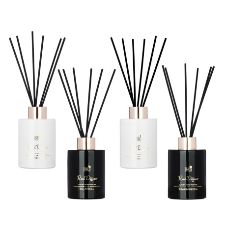 NEW GALAXY Диффузор Black&White, wood sage, white flower, bluebell, pear and freesia 80мл