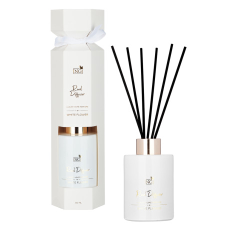 NEW GALAXY Диффузор Black&White, wood sage, white flower, bluebell, pear and freesia 80мл