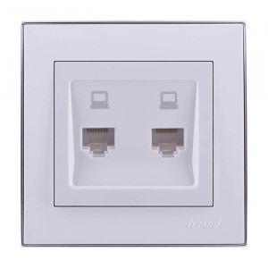 Lezard RAIN роз. компьют. СУ 2 мест. бел. с бок. вст. хром (корпус PC) 703-0225-141