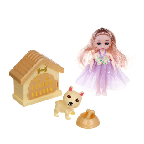 ИГРОЛЕНД Кукла шарнирная 15 см с аксессуарами, PP, ABS, PVC, 22х5,5х20 см, 4 дизайна