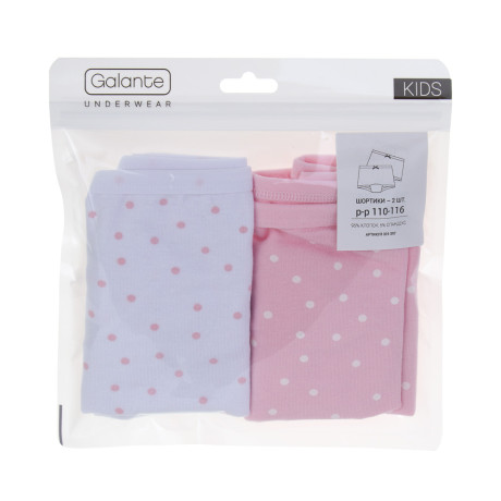 GALANTE Трусы-шортики для девочек 2 шт, р.110-116, 95%хлопок, 5%спандекс, разноцветный, НБ25-24