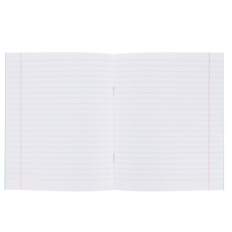 Тетрадь в линейку 12 л., БЕЛЫЕ ЛИСТЫ, зеленая обл., скрепка