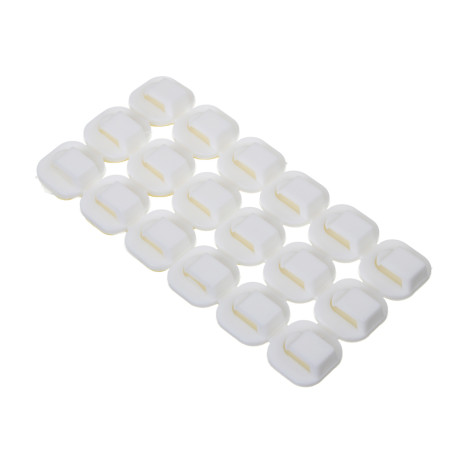 СНОУ БУМ Держатели для гирлянд и проводов, самоклеящиеся, 18шт, 15х15мм, PP