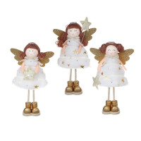 СНОУ БУМ Сувенир Ангел 21 см, полиэстер, белый, 3 вида