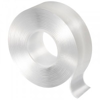 Нано-лента двусторонняя клейкая многоразовая, прозрачная усиленная, 3м, ширина 30 мм арт.108115