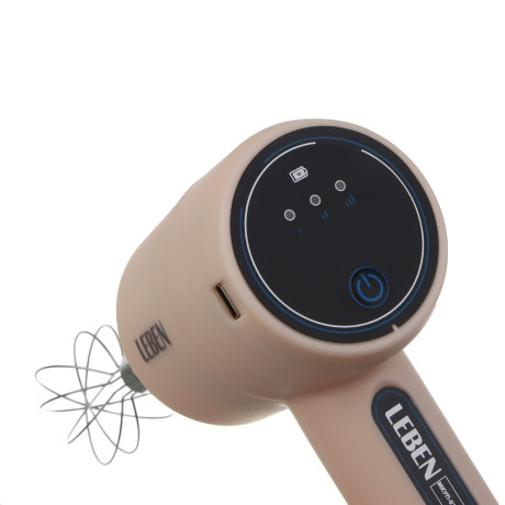 LEBEN Миксер беспроводной, 3 скорости, 20Вт, 800мАч, пластик, нерж.сталь