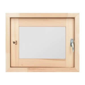 Форточка в парную стеклопакет 40x50см компл. затвор/петли, липа 709670 Банные штучки