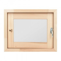 Форточка в парную стеклопакет 40x50см компл. затвор/петли, липа 709670 Банные штучки