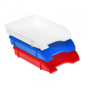 Лоток д/бумаг Attache Триколор 3шт/уп белый, синий, красный 702953