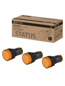 TDM STATUS лампа сигнальная AD-22DS желтый LED d22мм,24-440В AC/DC(уп.10шт,цена за шт) SQ0702-0094