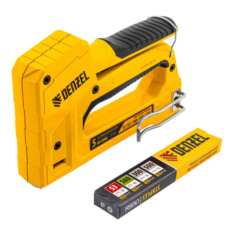 Степлер мебельный, тип 53 и 13, 6-14мм, тип 140, 10-14мм, тип 300, 15мм, тип 500, 15мм Denzel