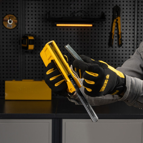 Степлер мебельный, тип 53 и 13, 6-14мм, тип 140, 10-14мм, тип 300, 15мм, тип 500, 15мм Denzel