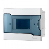 Lezard бокс (корпус) пластик ЩРВ-П- 6 мод. встраиваемый БЕЛЫЙ с дымчатой дверцей IP40 730-1000-006