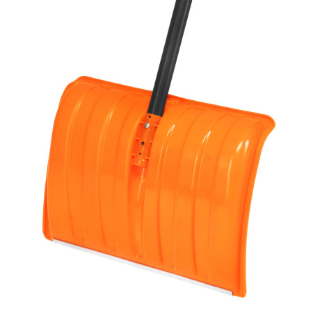 Лопата для уборки снега пластиковая, 490х370х1350 мм, стальной черенок, усиленная Сибртех