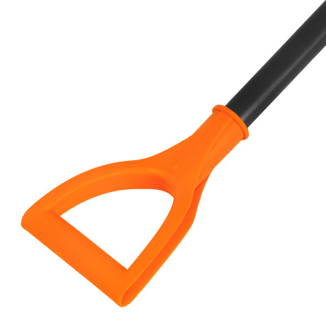 Лопата для уборки снега пластиковая, 490х370х1350 мм, стальной черенок, усиленная Сибртех