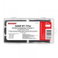 REXANT термоусадка трубка ТУТ (набор №1 нг) 10см/305шт (2:1) 1/0,5_2/1_3/1,5 _4/2_6/3_ 8/4 sds29-013