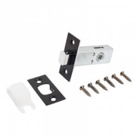 Задвижка дверная без ручек АЛЛЮР АРТ LB45-6 BL матовый черный 6мм (100)