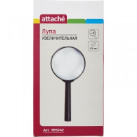 Лупа Attache, увеличение х5, диаметр 80мм, цв.черный, карт/кор. 389242