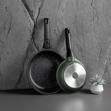 SATOSHI Уран Сковорода литая d26см, антипригарное покрытие Мрамор, индукция, съемная ручка