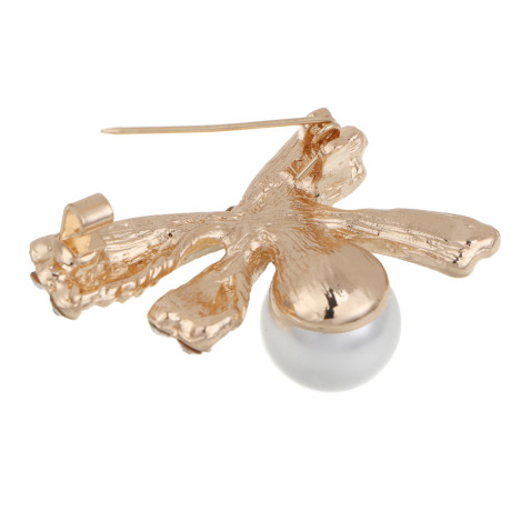 Брошь бантик, птица, сплав, БЖ25-24