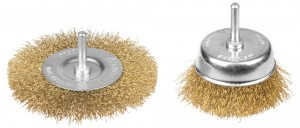 Набор STAYER "MASTER": Щетки-крацовки, витая латунированная стальная проволока 0,3мм, дисковая 100мм