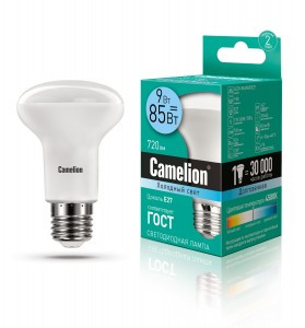 Camelion R63 E27 9W(720lm 120°) 4500K 4K матов.101x63 LED9-R63/845/E27