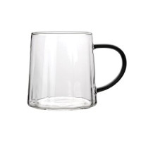 Кружка 350мл боросиликатное стекло, прозрач, с темно-серой ручкой TR-98195 TalleR